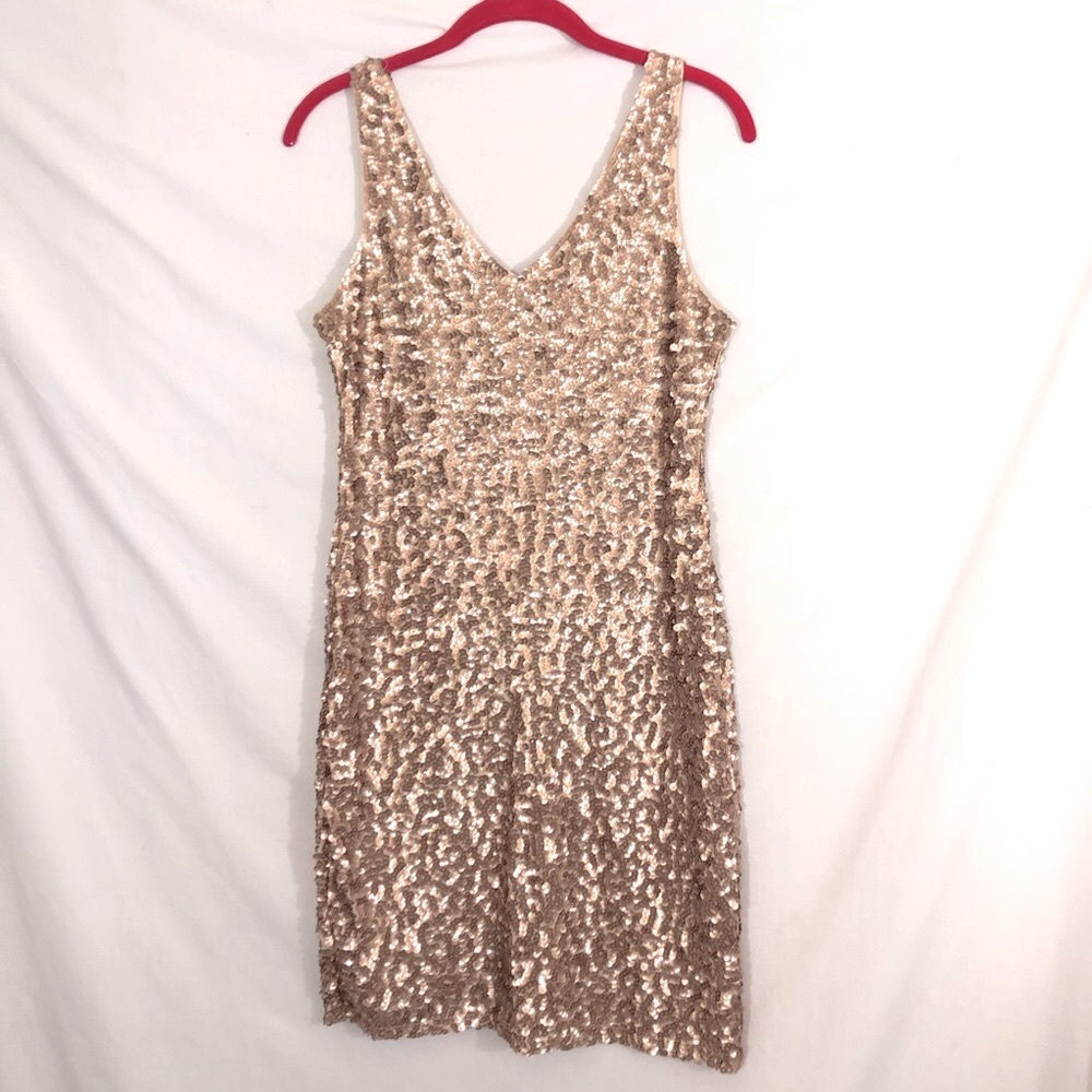 Sequined Cocktail Dress medium Gold